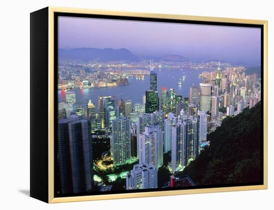 Hong Kong At Dawn-Damien Lovegrove-Framed Premier Image Canvas