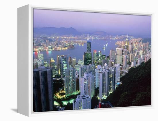 Hong Kong At Dawn-Damien Lovegrove-Framed Premier Image Canvas