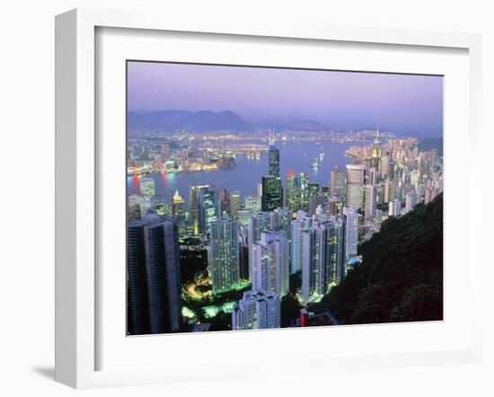 Hong Kong At Dawn-Damien Lovegrove-Framed Photographic Print