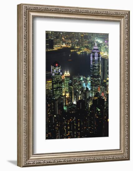 Hong Kong at Night-Jon Hicks-Framed Photographic Print