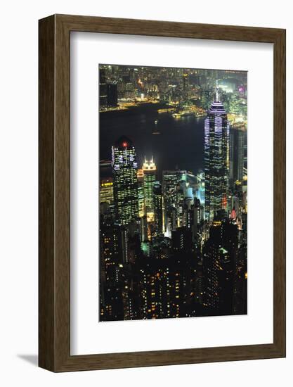 Hong Kong at Night-Jon Hicks-Framed Photographic Print