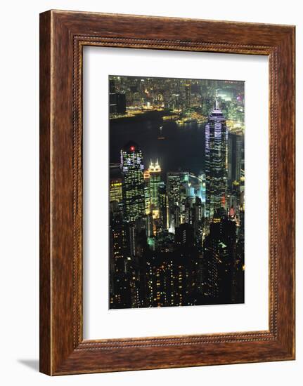 Hong Kong at Night-Jon Hicks-Framed Photographic Print