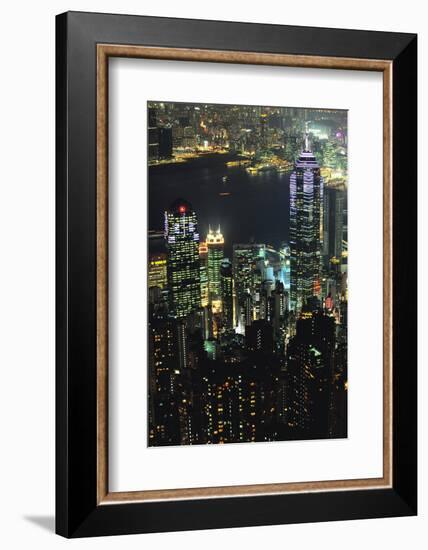 Hong Kong at Night-Jon Hicks-Framed Photographic Print