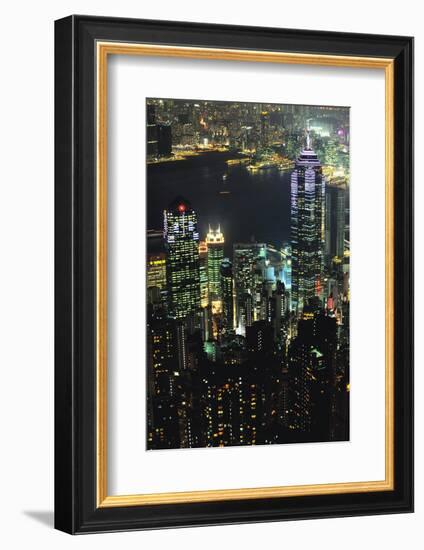 Hong Kong at Night-Jon Hicks-Framed Photographic Print