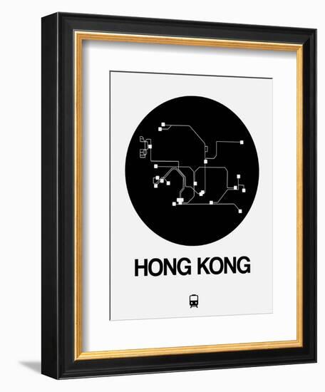 Hong Kong Black Subway Map-NaxArt-Framed Art Print