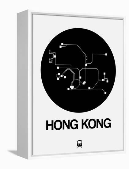 Hong Kong Black Subway Map-NaxArt-Framed Stretched Canvas