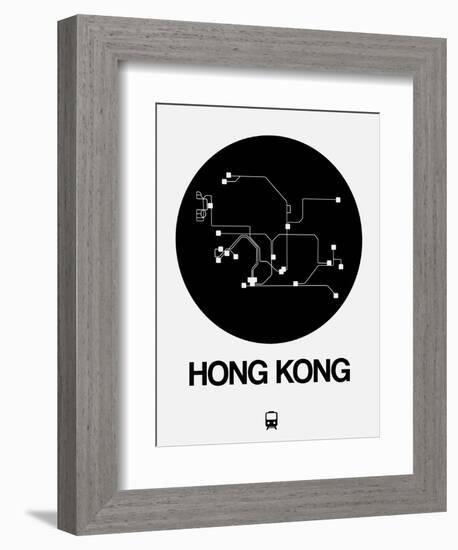 Hong Kong Black Subway Map-NaxArt-Framed Premium Giclee Print