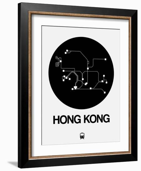 Hong Kong Black Subway Map-NaxArt-Framed Art Print