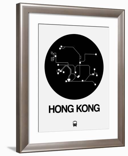 Hong Kong Black Subway Map-NaxArt-Framed Art Print