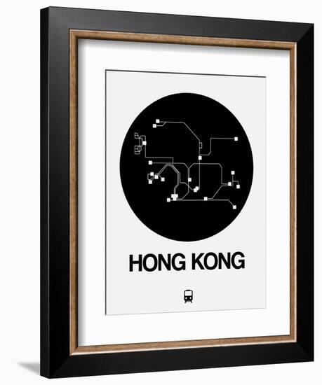 Hong Kong Black Subway Map-NaxArt-Framed Art Print