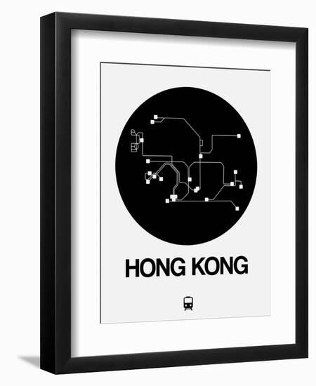 Hong Kong Black Subway Map-NaxArt-Framed Art Print
