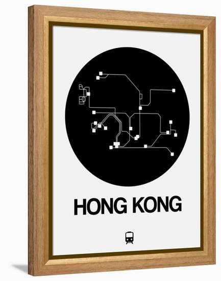 Hong Kong Black Subway Map-NaxArt-Framed Stretched Canvas