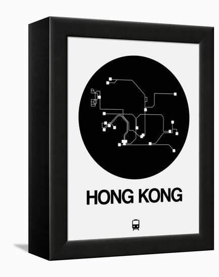 Hong Kong Black Subway Map-NaxArt-Framed Stretched Canvas
