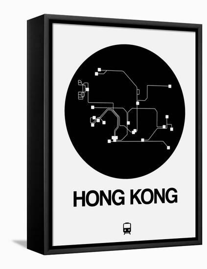 Hong Kong Black Subway Map-NaxArt-Framed Stretched Canvas