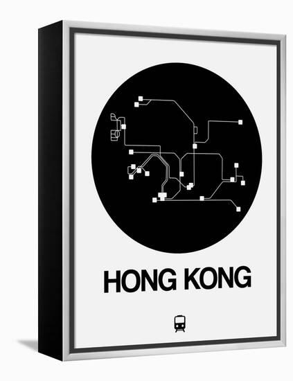 Hong Kong Black Subway Map-NaxArt-Framed Stretched Canvas