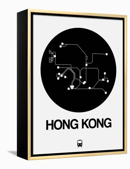 Hong Kong Black Subway Map-NaxArt-Framed Stretched Canvas