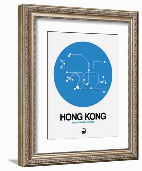 Hong Kong Blue Subway Map-NaxArt-Framed Premium Giclee Print