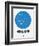 Hong Kong Blue Subway Map-NaxArt-Framed Premium Giclee Print