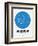 Hong Kong Blue Subway Map-NaxArt-Framed Premium Giclee Print