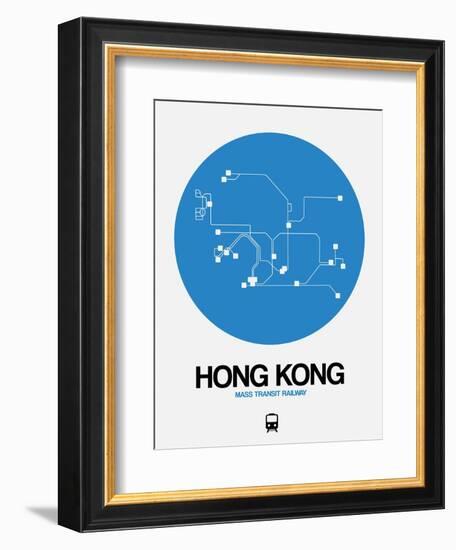 Hong Kong Blue Subway Map-NaxArt-Framed Premium Giclee Print