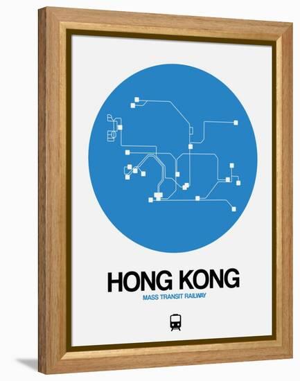 Hong Kong Blue Subway Map-NaxArt-Framed Stretched Canvas