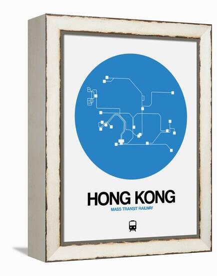 Hong Kong Blue Subway Map-NaxArt-Framed Stretched Canvas