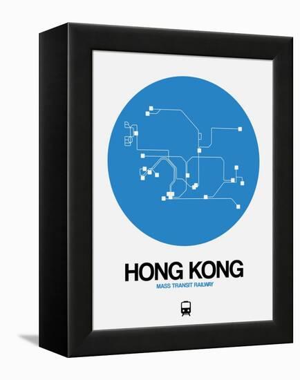 Hong Kong Blue Subway Map-NaxArt-Framed Stretched Canvas