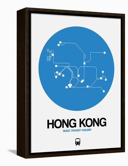 Hong Kong Blue Subway Map-NaxArt-Framed Stretched Canvas