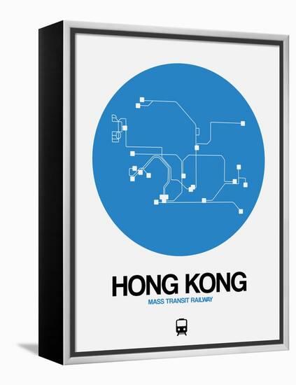 Hong Kong Blue Subway Map-NaxArt-Framed Stretched Canvas