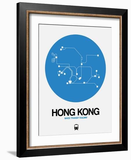 Hong Kong Blue Subway Map-NaxArt-Framed Art Print