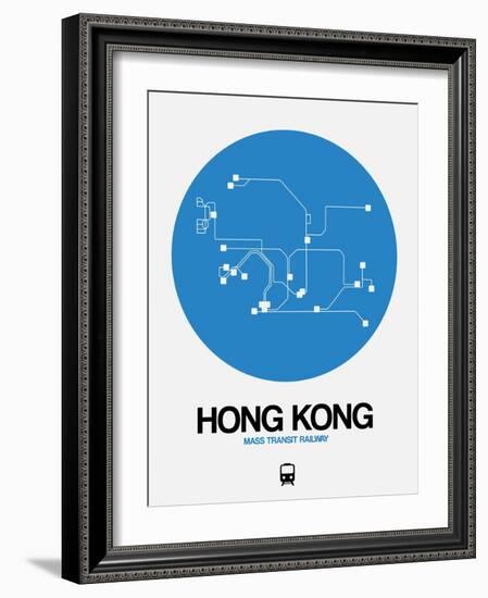 Hong Kong Blue Subway Map-NaxArt-Framed Art Print