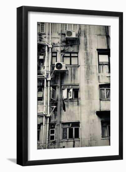 Hong Kong Building BlackandWhite, 2017-null-Framed Photographic Print