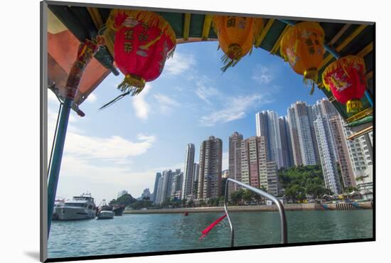 Hong Kong, China. Aberdeen from Boat in Water of Reclaimed Land with Skyscraper Condos-Bill Bachmann-Mounted Photographic Print
