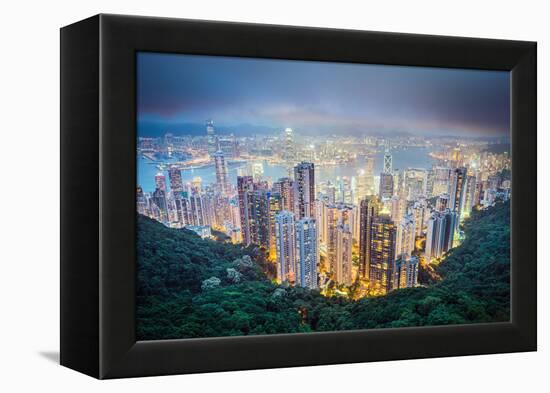 Hong Kong, China City Skyline from Victoria Peak-Sean Pavone-Framed Premier Image Canvas