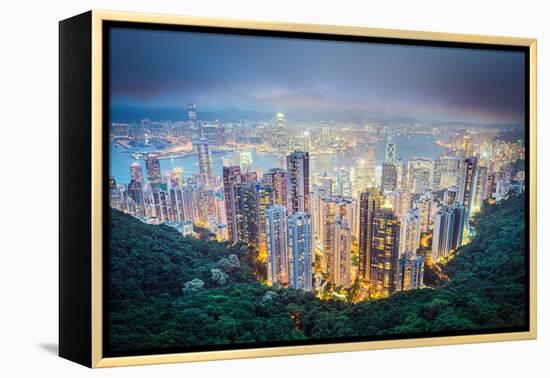 Hong Kong, China City Skyline from Victoria Peak-Sean Pavone-Framed Premier Image Canvas