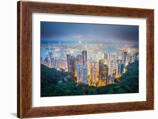 Hong Kong, China City Skyline from Victoria Peak-Sean Pavone-Framed Photographic Print