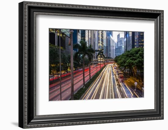 Hong Kong, China. Downtown Traffic , Road with Skyscrapers-Bill Bachmann-Framed Photographic Print