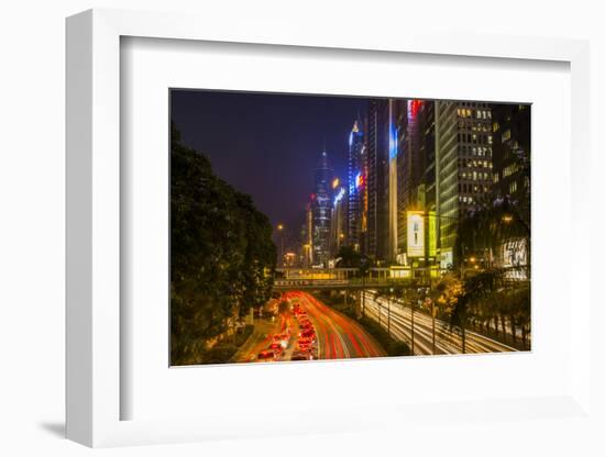 Hong Kong, China. Downtown Traffic , Road with Skyscrapers-Bill Bachmann-Framed Photographic Print