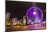 Hong Kong, China. Night Skyline with New Ferris Wheel and Twilight , Purple-Bill Bachmann-Mounted Photographic Print