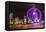 Hong Kong, China. Night Skyline with New Ferris Wheel and Twilight , Purple-Bill Bachmann-Framed Premier Image Canvas