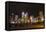 Hong Kong, China. Night Skyline with Twilight in City at Harbor-Bill Bachmann-Framed Premier Image Canvas