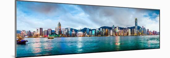 Hong Kong, China Skyline Panorama from across Victoria Harbor-Sean Pavone-Mounted Photographic Print