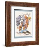 Hong Kong - Chinese Fishing Junk Sampan Boat - TWA (Trans World Airlines) Menu Cover-David Klein-Framed Art Print