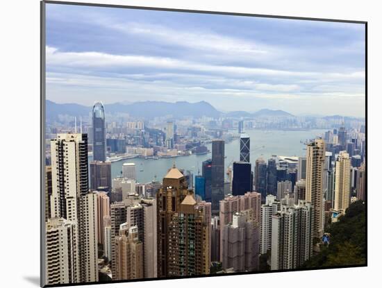 Hong Kong Cityscape Viewed from Victoria Peak, Hong Kong, China, Asia-Amanda Hall-Mounted Photographic Print