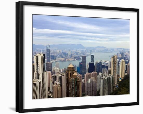 Hong Kong Cityscape Viewed from Victoria Peak, Hong Kong, China, Asia-Amanda Hall-Framed Photographic Print