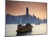 Hong Kong Island Skyline and Tourist Boat Victoria Harbour, Hong Kong, China-Ian Trower-Mounted Photographic Print