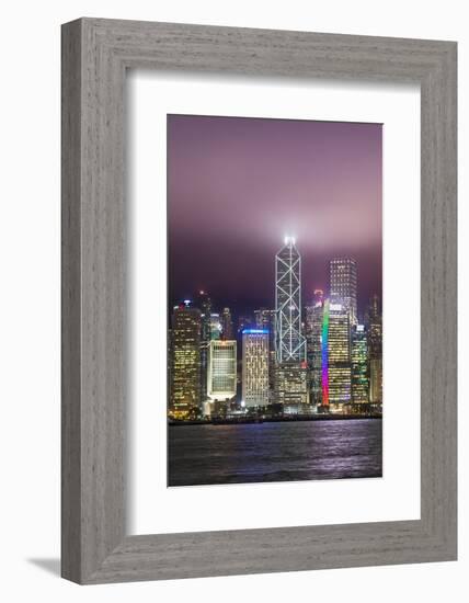 Hong Kong Island skyline and Victoria Harbour, Hong Kong, China.-Michael DeFreitas-Framed Photographic Print