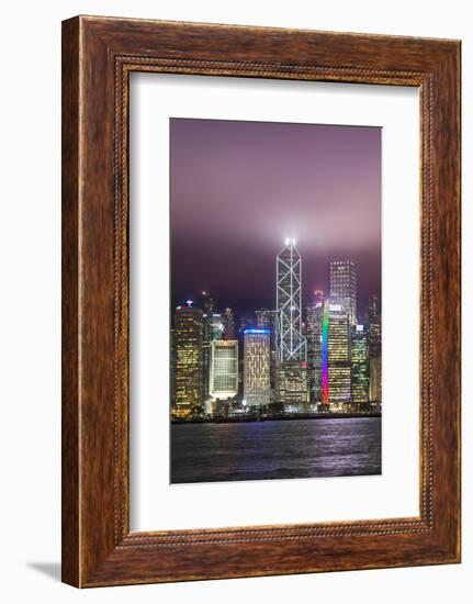 Hong Kong Island skyline and Victoria Harbour, Hong Kong, China.-Michael DeFreitas-Framed Photographic Print