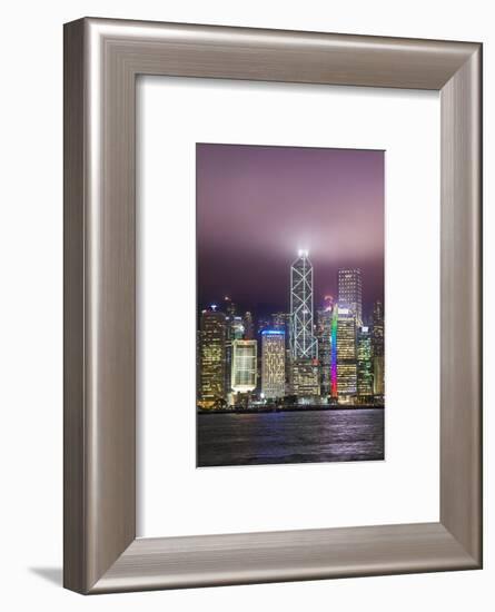 Hong Kong Island skyline and Victoria Harbour, Hong Kong, China.-Michael DeFreitas-Framed Photographic Print