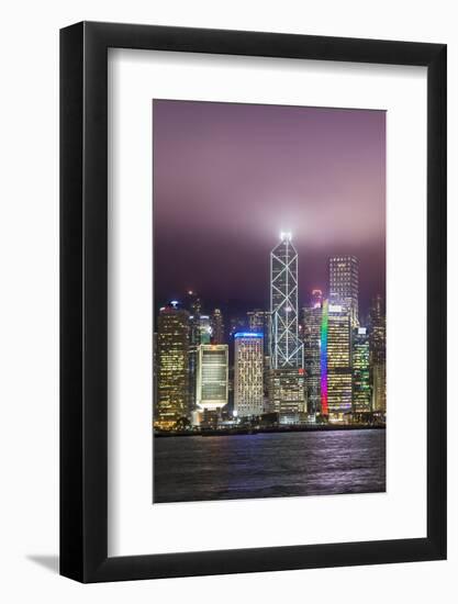 Hong Kong Island skyline and Victoria Harbour, Hong Kong, China.-Michael DeFreitas-Framed Photographic Print